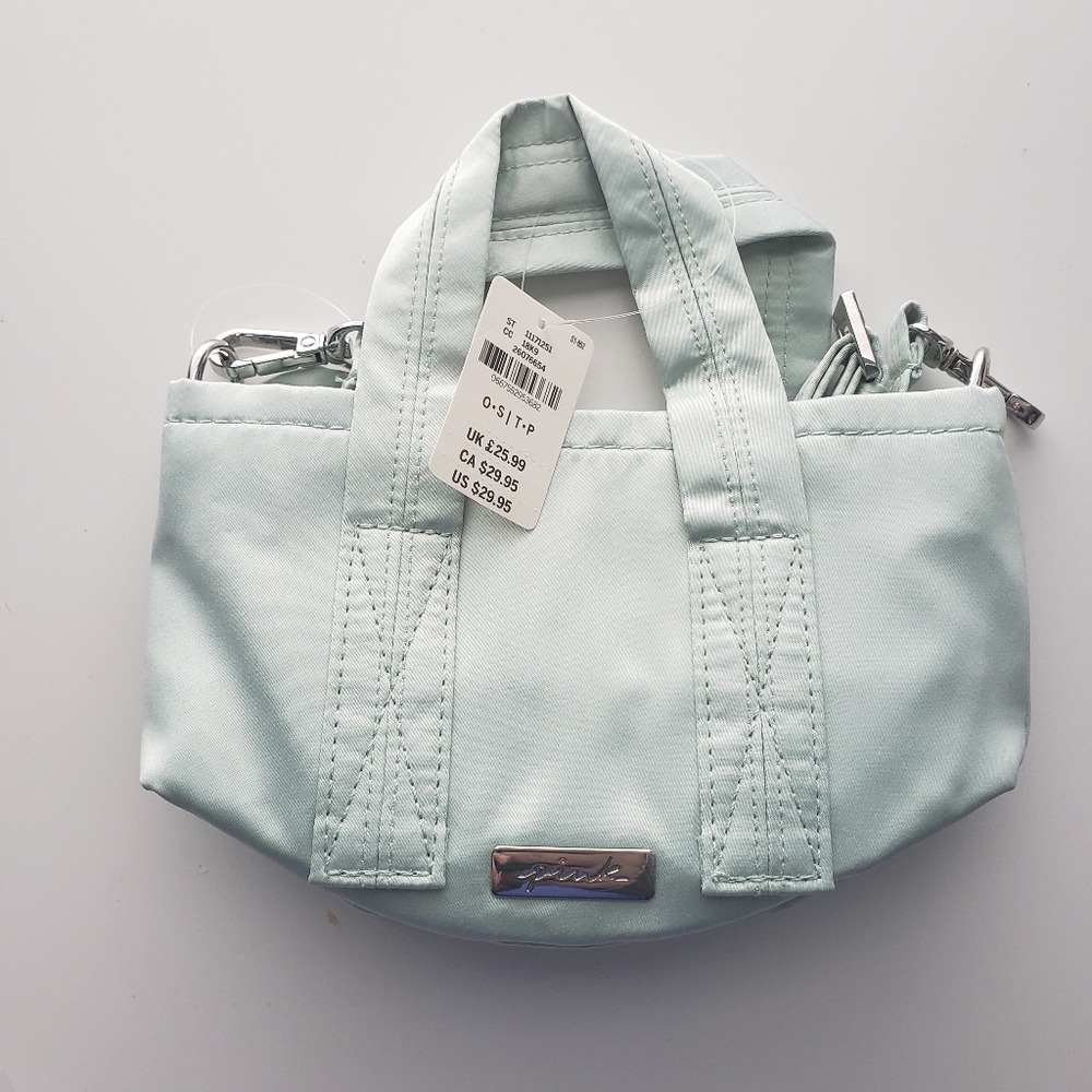 Pink Victoria's Secret Small Pale Green Bag